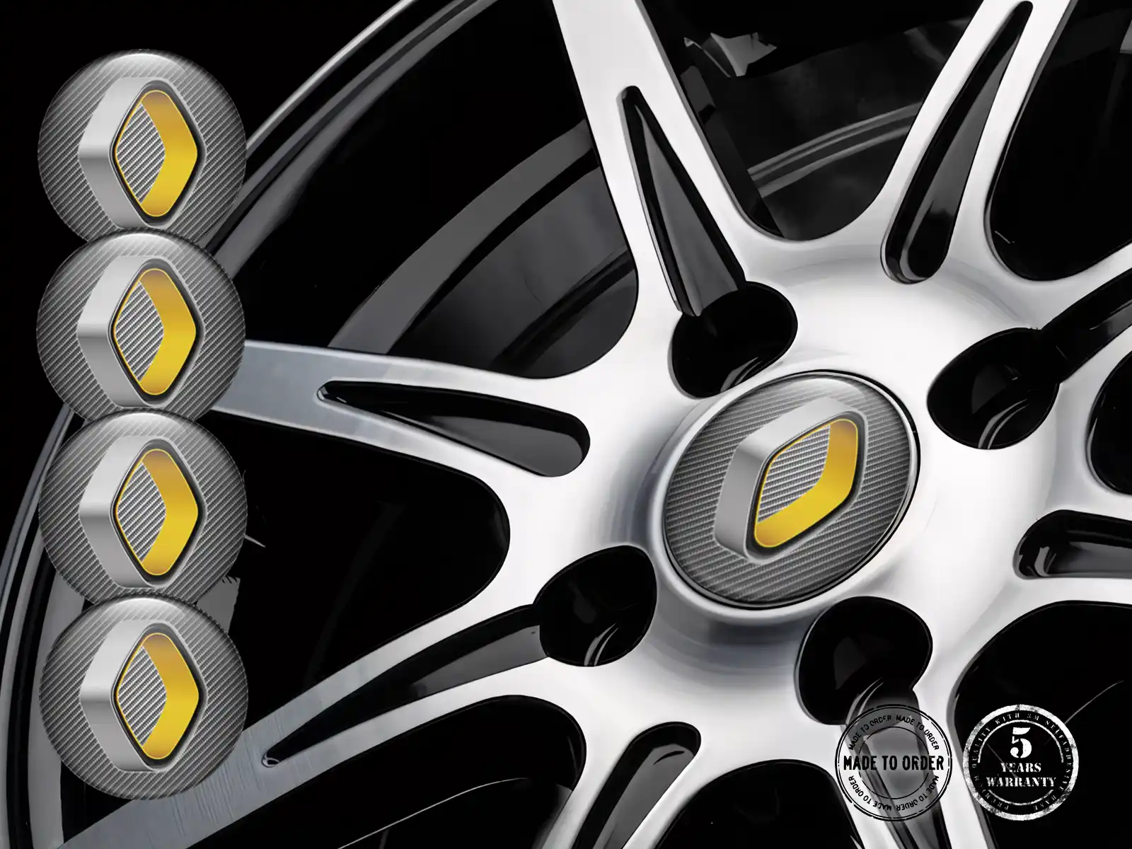 Renault Felgensticker Stil Stilvolle gewölbte Logos